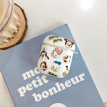 

Cartoon Cute kawaii Transparent bluetooth earphone case donald daisy duck minnie mouse perfect design for Apple Airpods 1 2