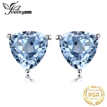 Jewelrypalace 1.8ct Природный Голубой топаз 925 серебро Талисманы Серьги-гвоздики для Новинки для женщин модные Интимные Аксессуары Распродажа