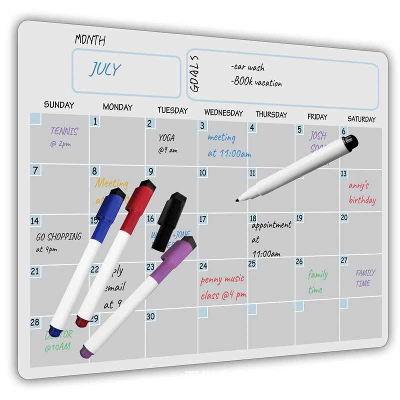 A3 netic Whiteboard Dry Erase Calendar Set Weekly Planner for Refrigerator Fridge Kitchen Home 17X12 inch | Дом и сад