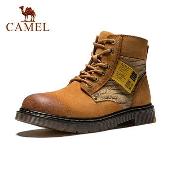 

CAMEL Men's High-top Martin Boots Climbing Trekking Boots Men Outdoor Shoes Mountain Boots Man Suede Leather Boots