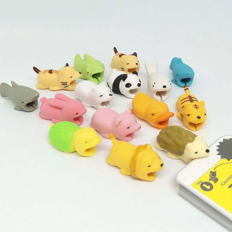 

1Pcs Cute Cable Bite Animals Protector For Android Iphone Charging Cord Cable Buddies Cartoon Cable Biter Phone Holder Accessory