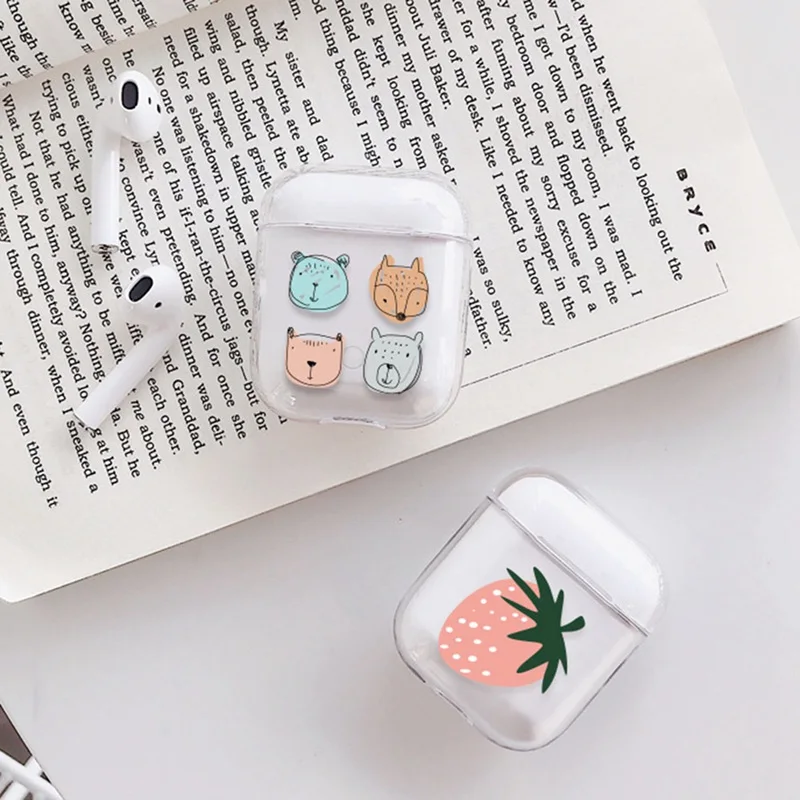 Чехол для Airpods, чехол с милым КАКТУСОМ и милым сердцем, прозрачный жесткий чехол на Airpod, защитный чехол для Air Pods, 1, 2, чехол