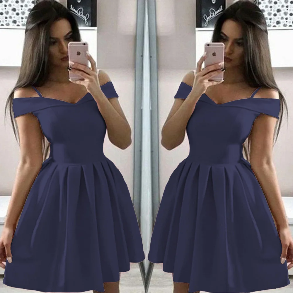 Women Summer Dress Plus Size Solid Color Short Sleeve Female Casual High Waist Oversize Mini Dresses Clothes vestidos S-3XL
