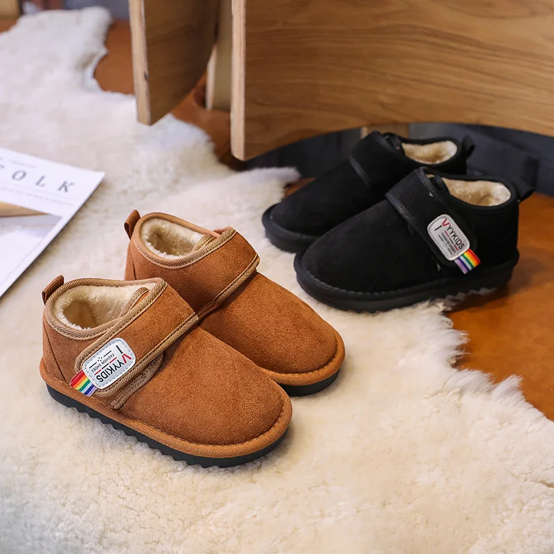 

Детские короткие зимние ботинки DOGEEK, новая зимняя детская обувь для девочек и мальчиков, бархатные теплые зимние ботинки для мальчиков, дикая Повседневная хлопковая обувь