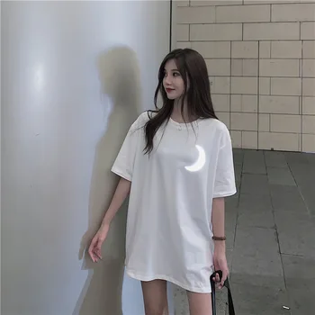 

Coreano t-shirt tee kawaii gatto del ricamo del cotone delle parti superiori della Red