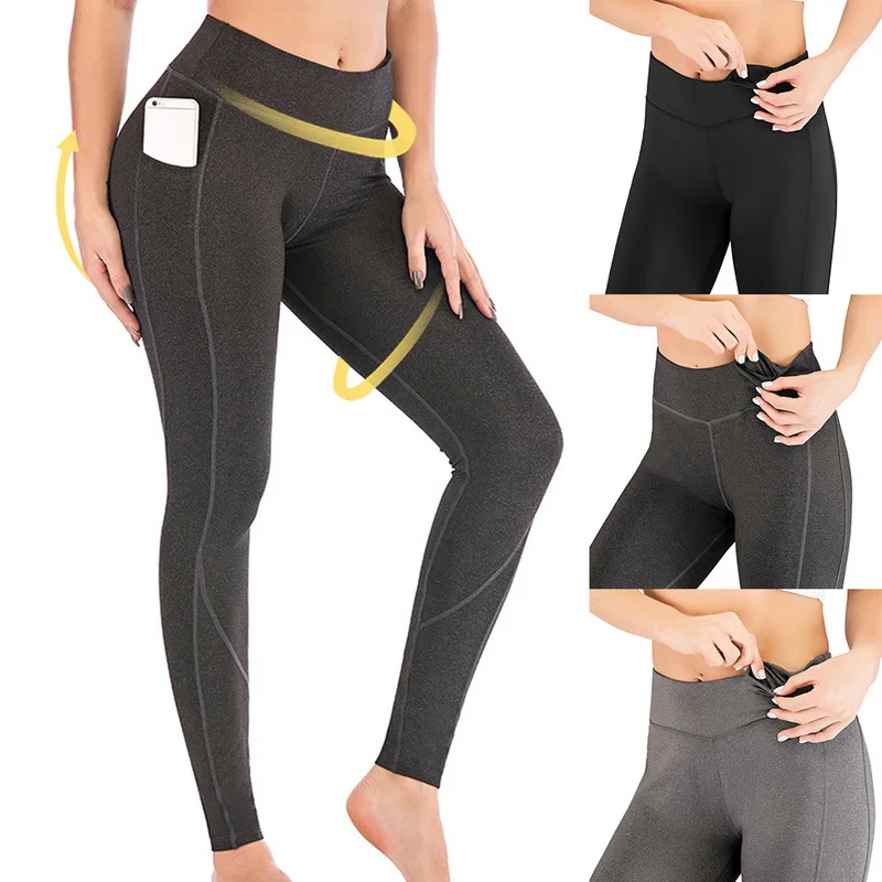 

Sexy Yoga Pants Women Unique Fitness Leggings Phone Pocket Workout Sports Running Leggings Push Up Gym Wear Elastic Slim Pants