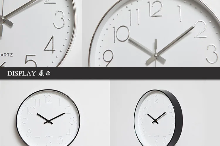 Баи qi настенные часы гостиная современный минималистичный немой кварцевые часы, модный креативный подвесной спальня часы круглые часы