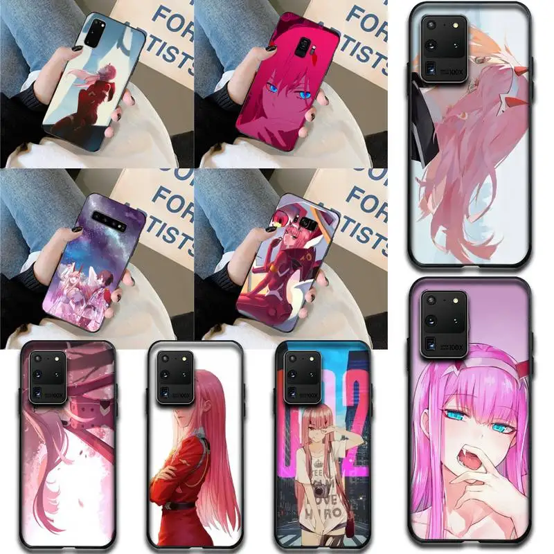 

NBDRUICAI Anime Darling in the FranXX Black TPU Soft Phone Case Cover for Samsung S20 plus Ultra S6 S7 edge S8 S9 plus S10 5G