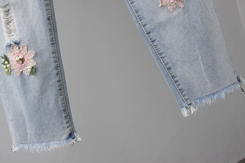 Jeans Women Casual Denim Ankle-Length Boyfriend Pants Women Print Pants Casual Harem Pants Female Plus Size 4XL 5XL