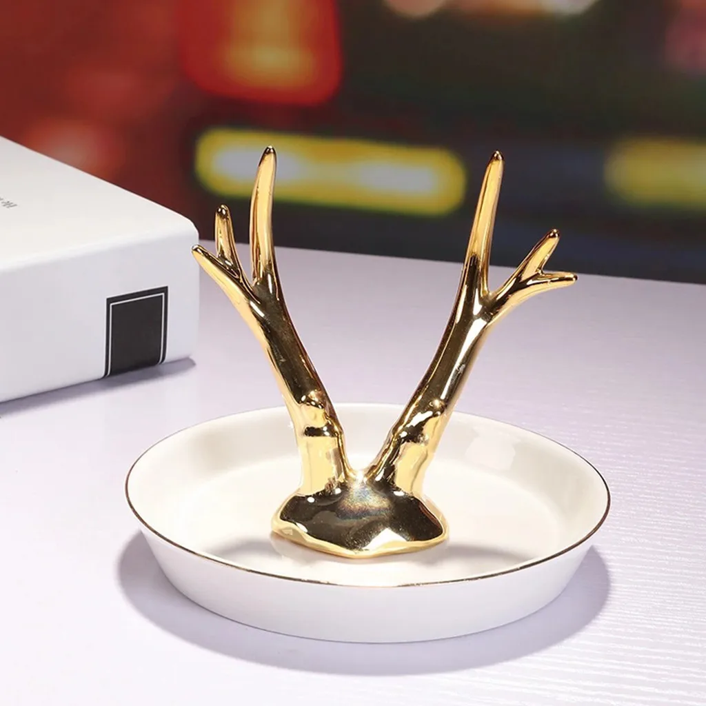 Gold-plated jewelry plate home decoration plate ring jewelry storage plate#0927
