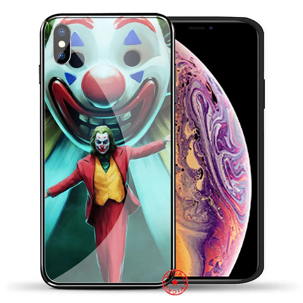 Joker movie Joaquin Phoenix, черное закаленное стекло чехол для iPhone 5 5S SE 6 6S 7 8 Plus 11 Pro X XR XS Max Pro