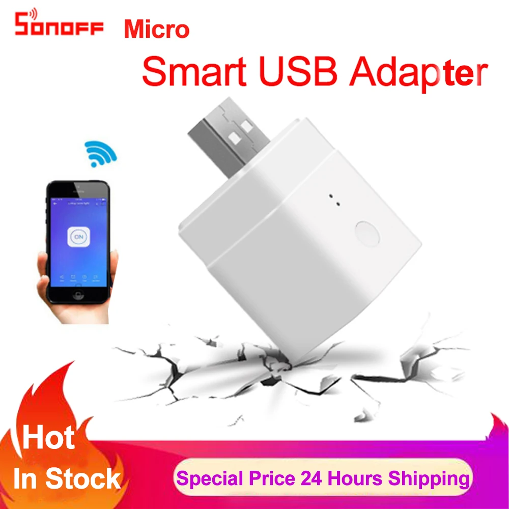 Смарт адаптер Sonoff с Micro USB Wi Fi беспроводной пульт дистанционного управления мини