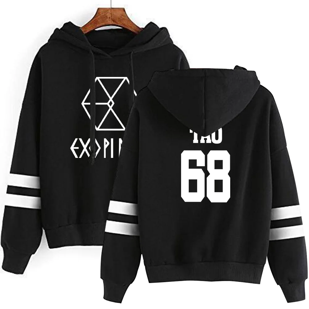 EXO толстовка с капюшоном корейский эксклюзивный стиль толстовки с длинными рукавами женская модная повседневная зимняя теплая Кепка, толстовка S-2XL