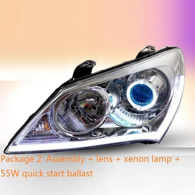 Assessoires Luces Para Авто Cob Стайлинг Drl Led аксессуар для бега запчасти фары автомобильные фары в сборе 17 18 для hyundai Celesta - Цвет: MODEL A