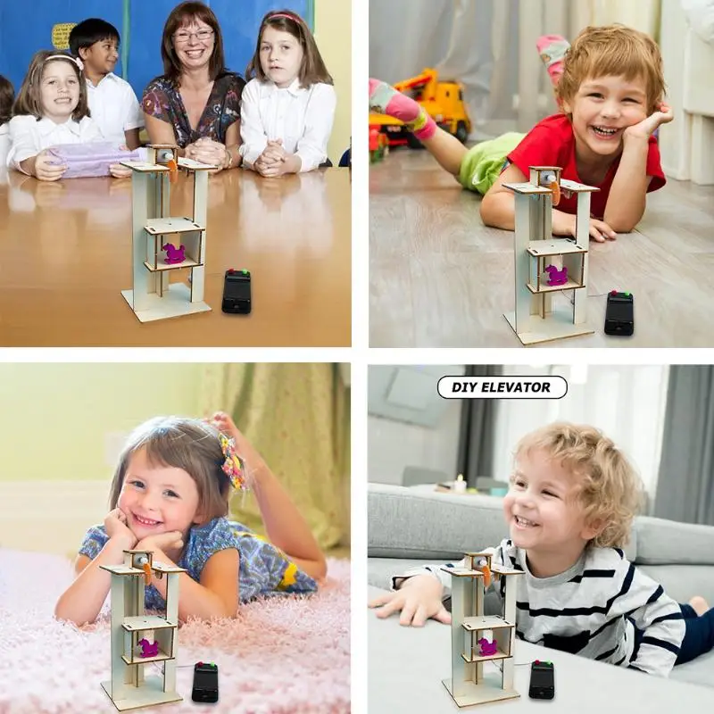 DIY собрать Электрический Лифт развить детей мышление творческие игрушки для научного эксперимента школьный проект