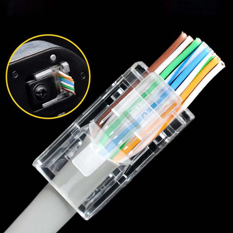 100PCS Cat6 8P8C RJ45 Modular Socket For CAT5 LAN Network High Quality Ethernet Cable Plugs Adapter Connectors | Электроника