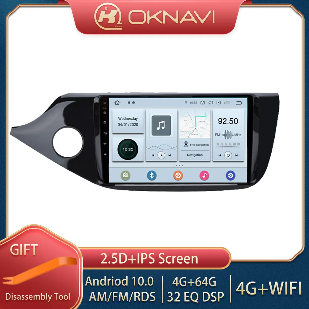 

Newest 4G 64G Android 10 Car Smart Radio Multimedia Stereo For KIA Ceed 2012-2015 2016 Bluetooth DSP Rear view WIFI Audio No DVD