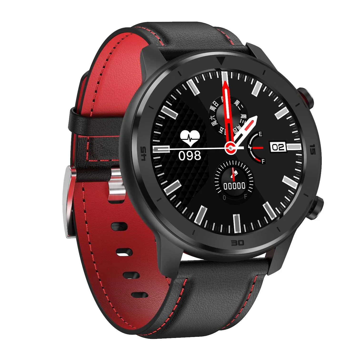 Black Red Leather DT78 Смарт-часы для мужчин, браслет, фитнес-трекер, женские беспроводные устройства, умные часы, браслет с монитором сердечного ритма, спортивные часы - Цвет: Black Red Leather