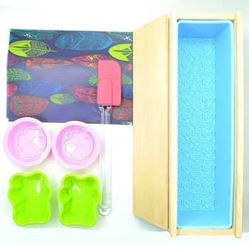 

Loaf Soap Mold, Silicone Mold Set for DIY Handmade Soap with Wooden Box, 4 Soap Mold Making Supplies and More