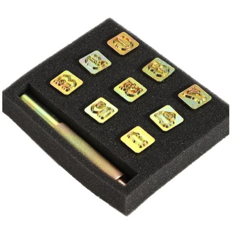 

9Pcs Digital Leather Stamping Printing Punching Tool Metal Stamp Set Leather Tool