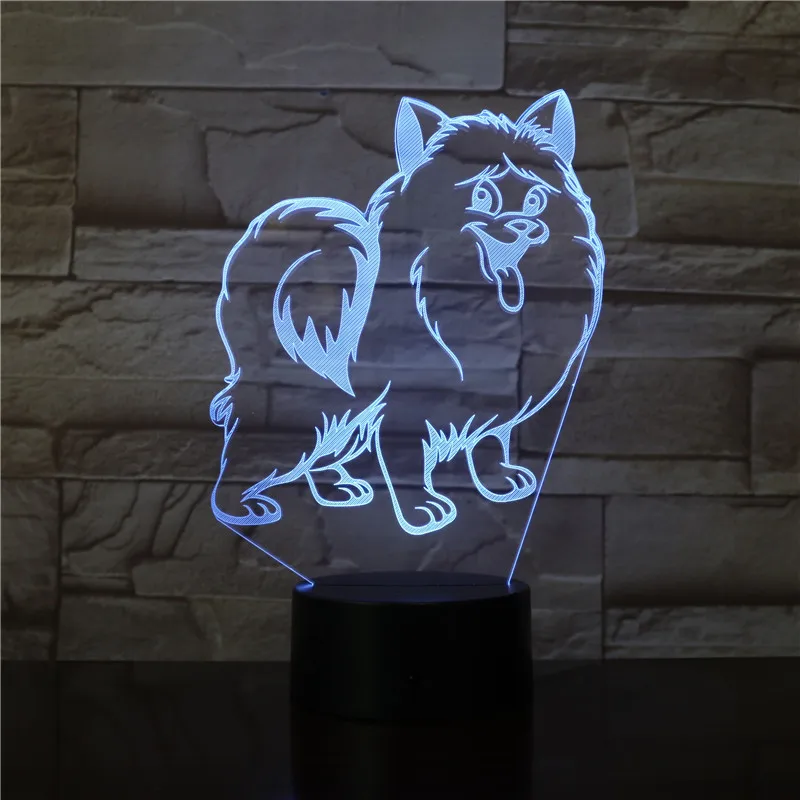 

Papillon Puppy Dog RGB 3D LED Desk Lamp Night Light USB Desk Lamp Remote Control Home Decor Christmas Gift for Kids 3457