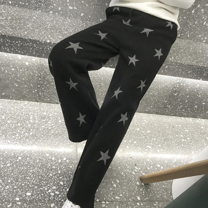 Г. Весна, ограниченная по времени Pantalon Mujer Vadim женские кашемировые брюки пятиконечная звезда индивидуальность повседневное вязаное свободное широкие ноги