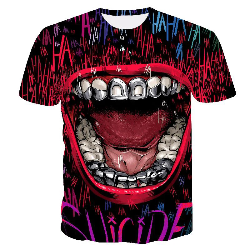 

2020 new men's T-shirt clown 3D printing wild T-shirt casual personalized T-shirt round neck men's street funny short sleeve