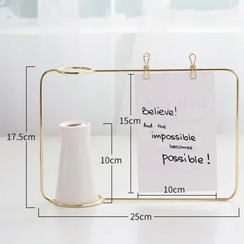 

New Photo Frame Iron Frame Photo Frame Creative Home Living Room Set Flower Arrangement Vase Decoration Bracket Photo Frame Home