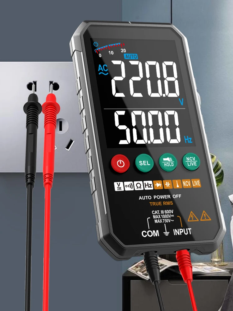 

FUYI NEW Generation 600V Digital Multimeter Ture RMS AC DC NCV Smart Multimetro Tester Ohm Capacitance Hz Voltage Meter