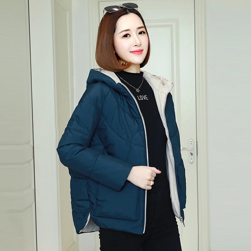 Goedkoop Winter Warm Hooded Jassen Vrouwen Casual Jassen Nieuwe Mode Dubbele Zak Dikke Katoenen Parka Vrouwelijke Bovenkleding Jas P241