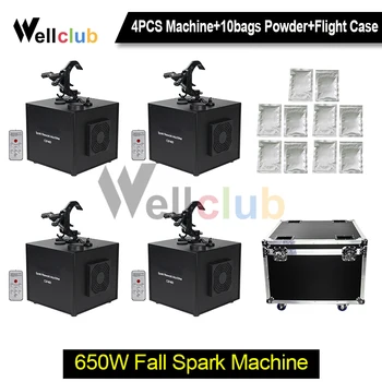 

4pcs With Flightcase And 10 Bags Powder 650w Water Fall Spark Firework Machine Dmx And Remote Control For Wedding Events Stage