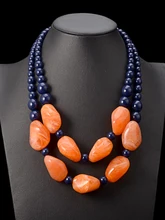  UDDEIN bohemian maxi necklace for women double layer beads chain resin gem vintage statement choker necklace & pendant jewellery 
