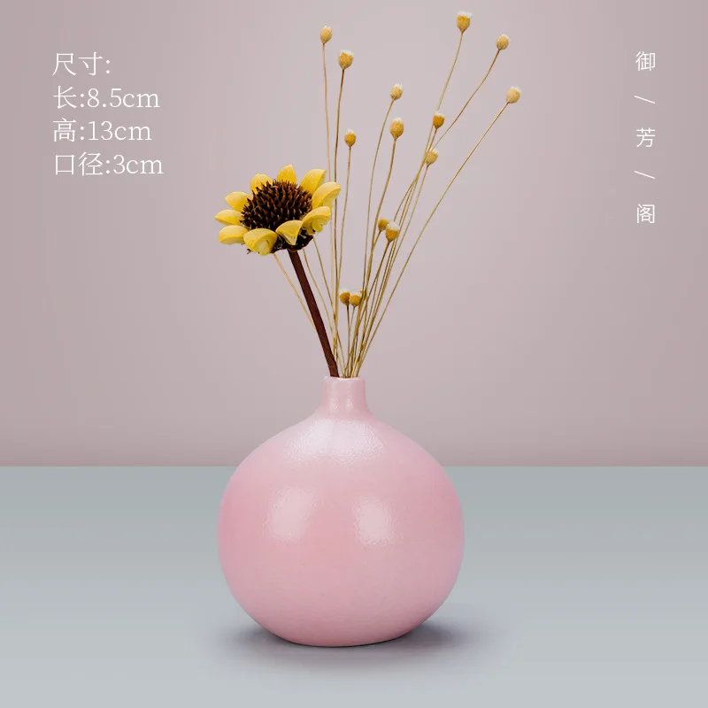 Flower Ornaments Ceramic Small Vase Crafts Flower Container Aromatherapy Bottle Living Room Home Decoration Accessories Vases 5
