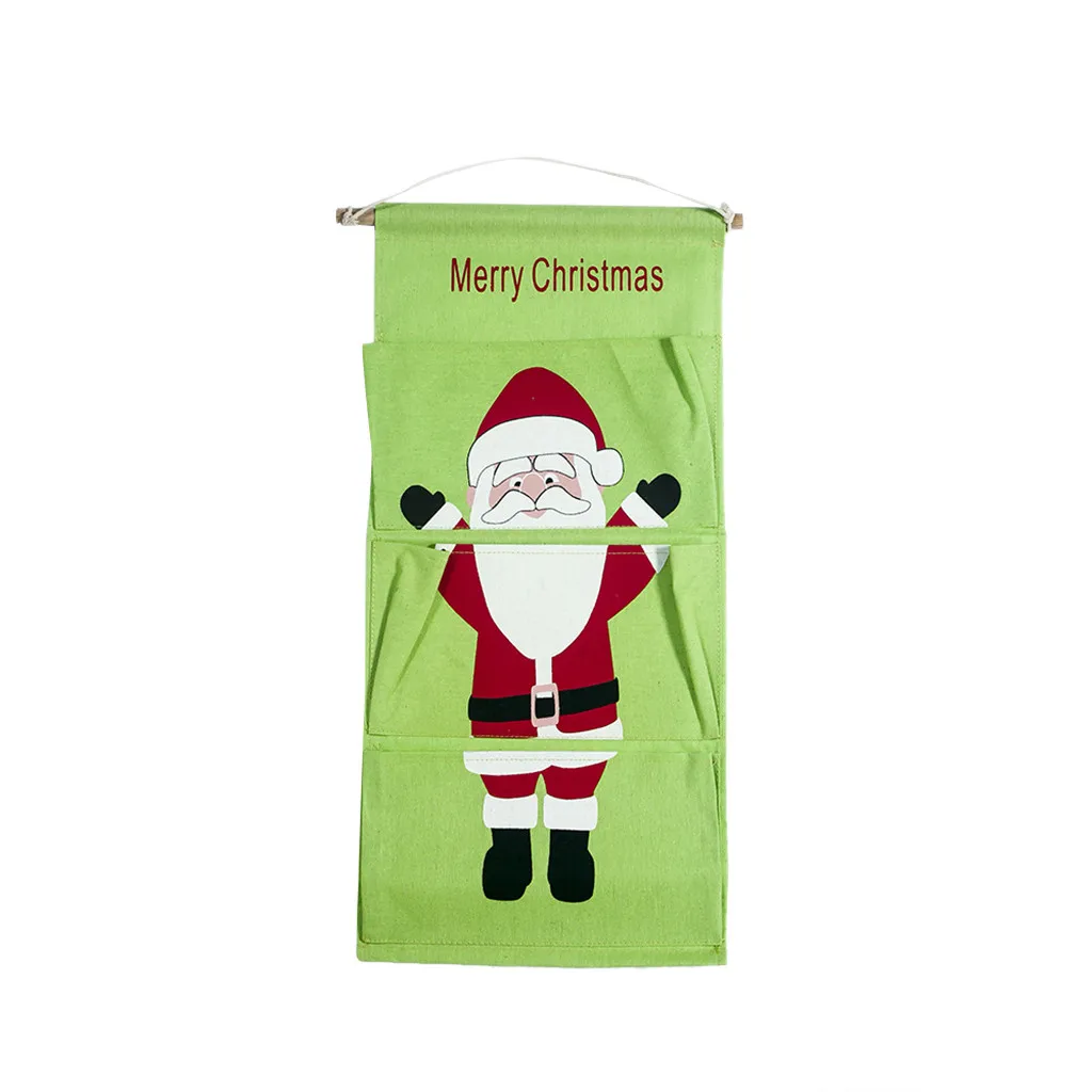 Canvas Hanging Bag Christmas Decoration Storage Door Decoration Storage Bag T3 - Цвет: A