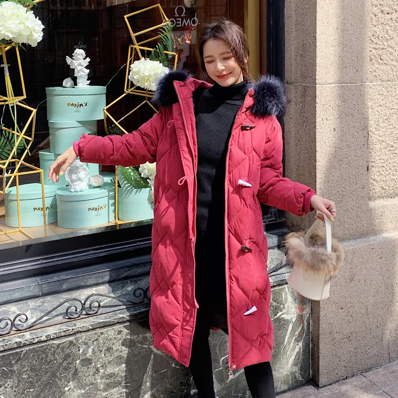 Модная женская куртка Длинная женская зимняя новая Корейская версия свободного большого размера и Толстая куртка на пуговицах 901 - Цвет: see chart