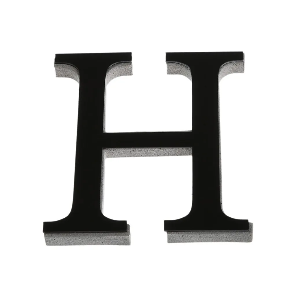 H 26 букв DIY 3D зеркальные акриловые настенные наклейки домашний декор настенная роспись - Цвет: H
