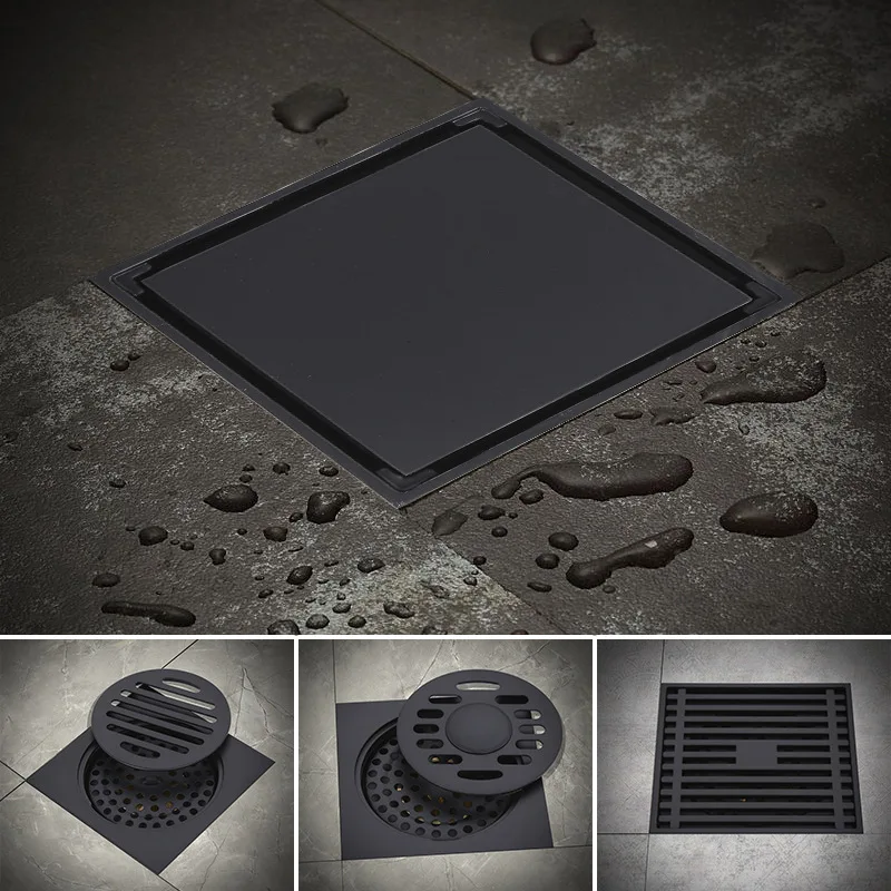 

Black And White with Pattern Copper European Style Floor Drain Deodorizing Floor Drain Bathroom Shower Room Floor Drain Washing