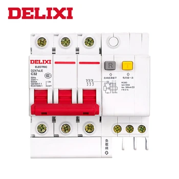 

DELIXI DZ47sLE C type RCBO breaker 3P 10A 16A 25A 32A 40A 63A Residual current Circuit breaker