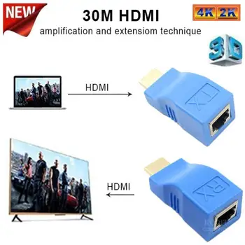 

1 Pair RJ45 Ports 4k HDMI Extender HDMI Extension to 30m Over CAT5e Cat6 Network Ethernet LAN Adapter for HDTV HDPC DVD PS3 STB