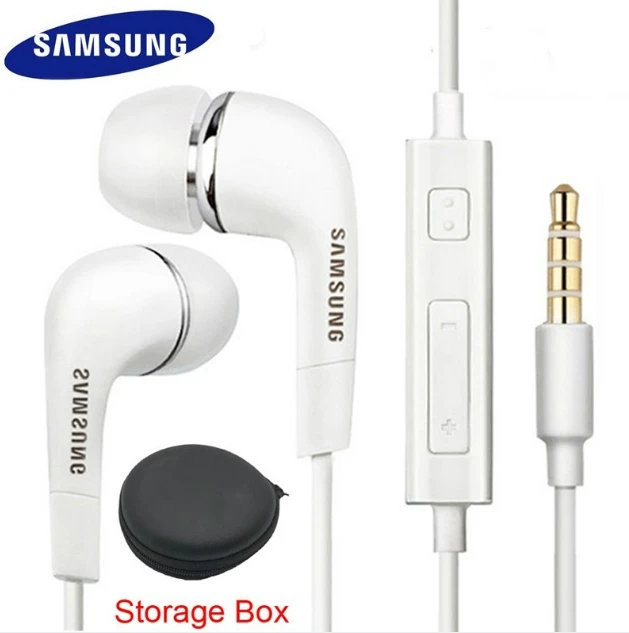 ehs64 with box Оригинальные наушники samsung EHS64, наушники со встроенным микрофоном, 3,5 мм, наушники-вкладыши, проводные наушники для смартфонов с бесплатным подарком - Цвет: ehs64 with box