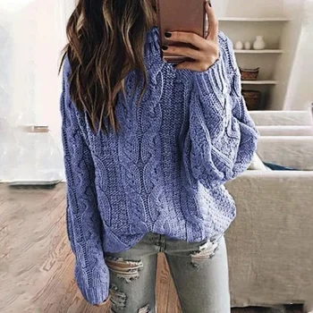 

2020 618 Women Turtleneck Sweaters Autumn Winter Pull Jumpers 2020 Casual Twist Warm Sweaters Female Oversized Sweater Pull
