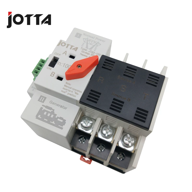 Cena Jotta mały rozmiar W2R 2P 3 P 4 P 100A220V Mini ATS automatyczny przełącznik transferu elektryczny przełącznik przetworników, przełączniki podwójny wyłącznik zasilania