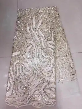 

2019 New Design Nigerian Lace Latest African Lace 2019 Bridal Lace Fabric Navy Blue African High Quality Sequins Lace Fabric