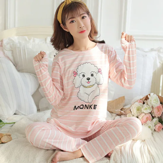 

Spring And Summer Japanese Style New Style Maternal Nursing Confinement Clothing Cute Cartoon Puppy Qmilch Long Sleeve Pregnant