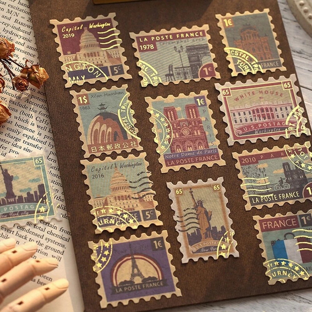 

40 Pcs/lot Vintage Gilding Stamp Mini Sticker DIY Diary Scrapbooking Seal Decoration Sticker