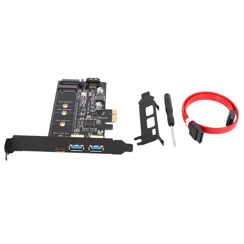OPQ-двойной USB3.0 &amp Тип-C M.2 Адаптерная плата PCIe M2 SSD SATA B Ключ к PCI-E конвертер