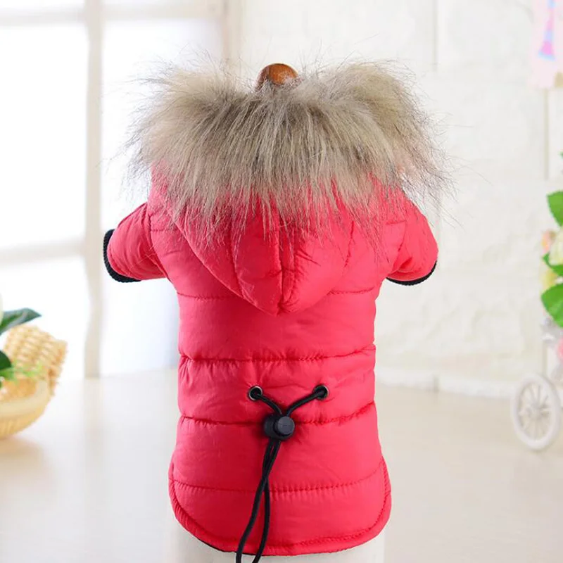 

Pet Dogs Winter Clothes Puppy Hooded Fur Collar Coat For Small Medium Dog Teddy Spring Autumn Cat Costume XS S M L XL ropa