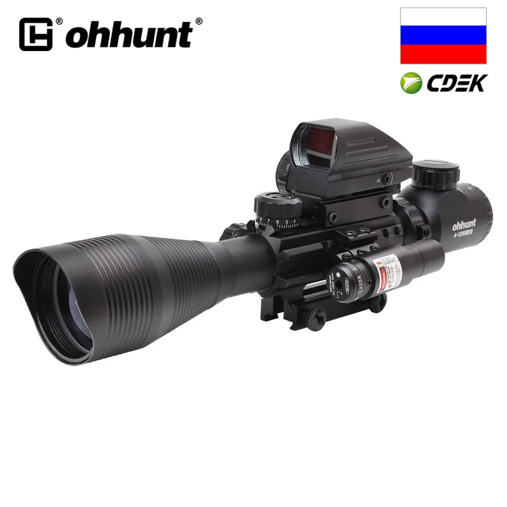 Корабль из России ohhunt 4 12X50 красный зеленый с подсветкой дальномер