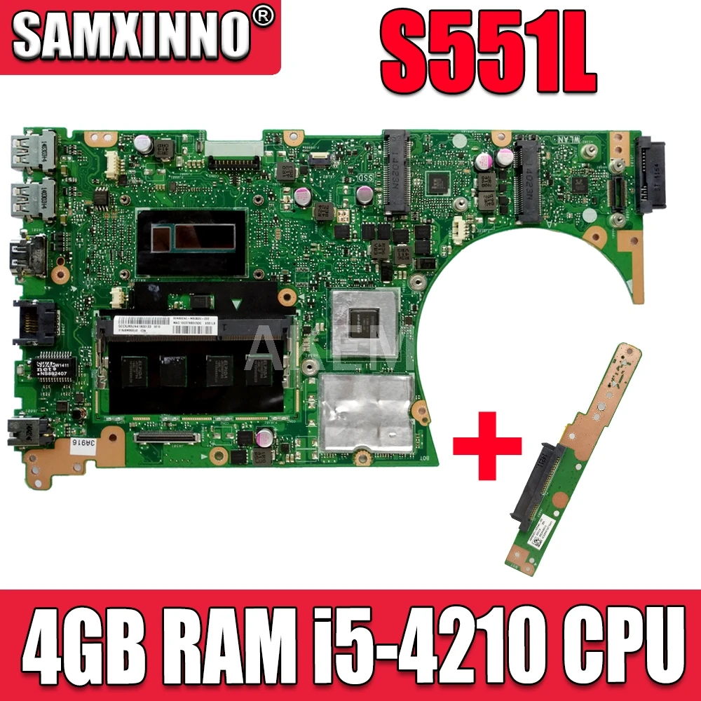 US $119.04 Send board S551LN REV 22 Motherboard For Asus V551L S551L S551LB S551LN R553L Laptop mainboard with GT840M 4GB RAM i54210 CPU