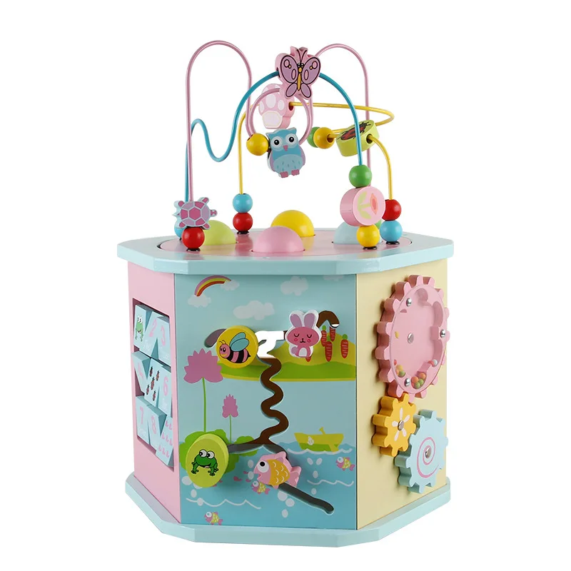 

Children Large Size Multi-functional Educational Macarons Bead-stringing Toy Treasure Chest Infant Intelligence Building Blocks